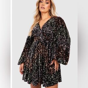 Boohoo Plus Size Sequin Dress